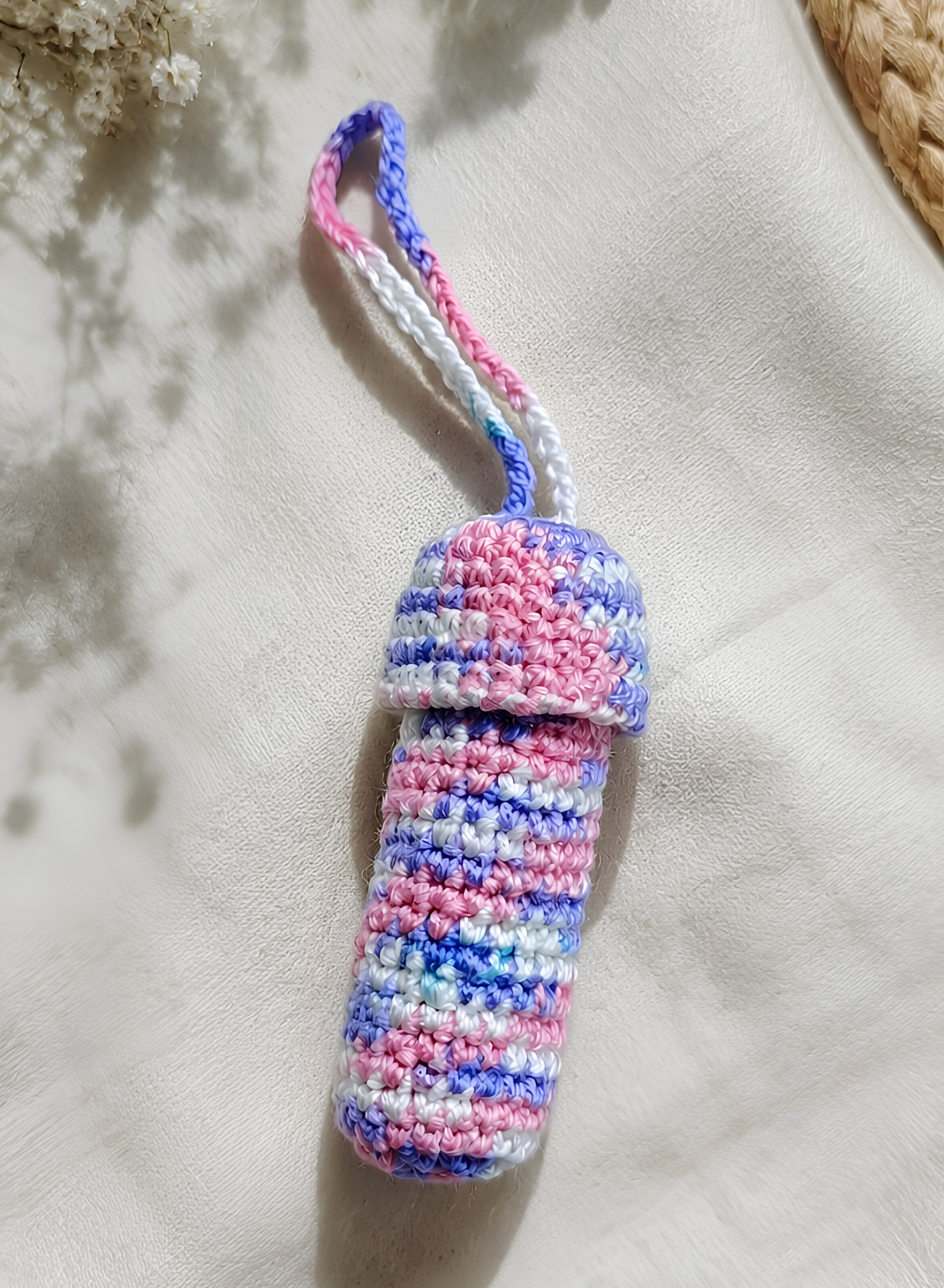 Pastel Crochet Lipstick Holder