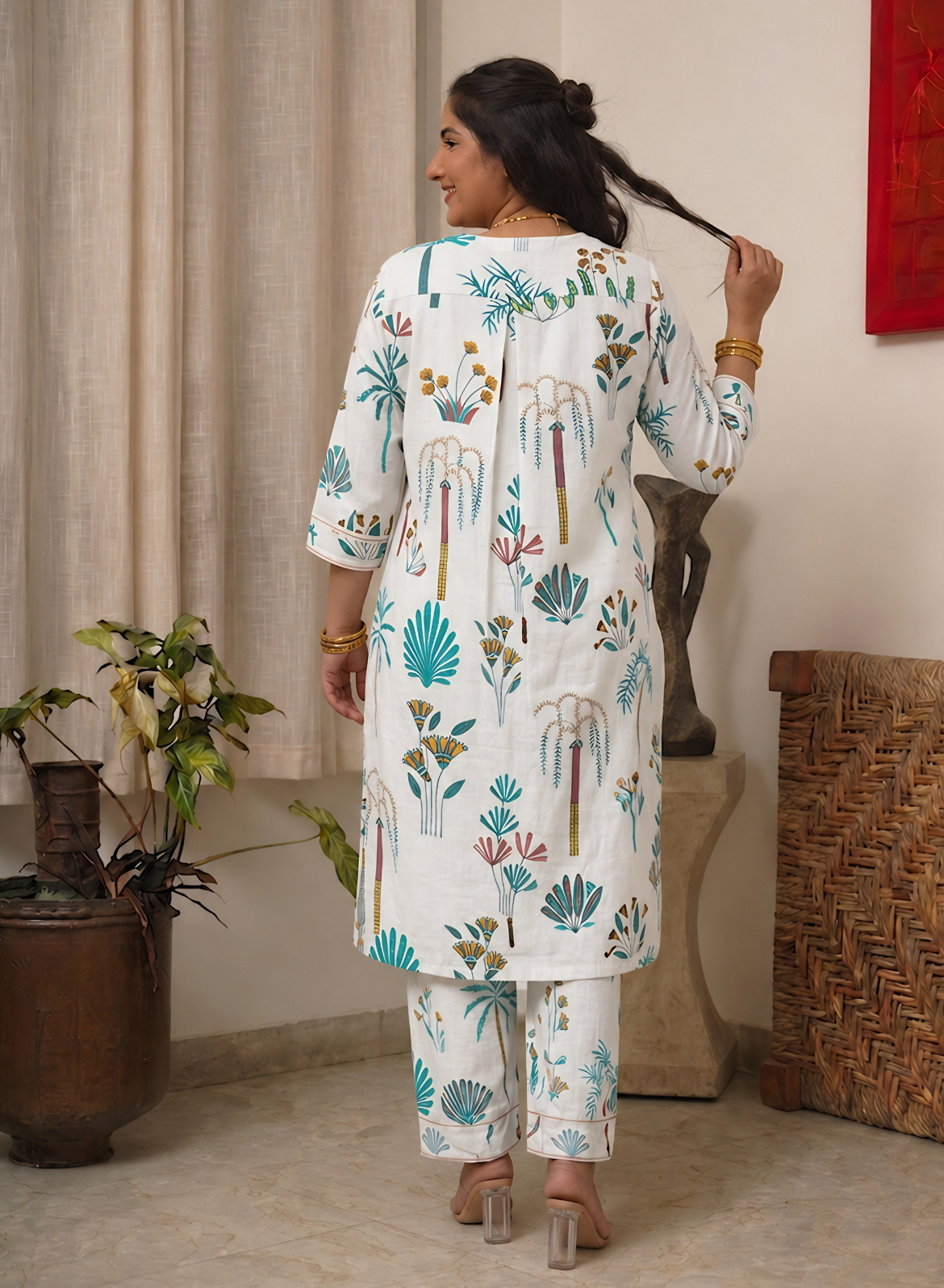 Beige Everyday Kurta Pant Set