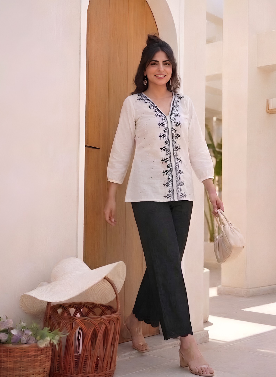 Black Embroidered Co-ord Set