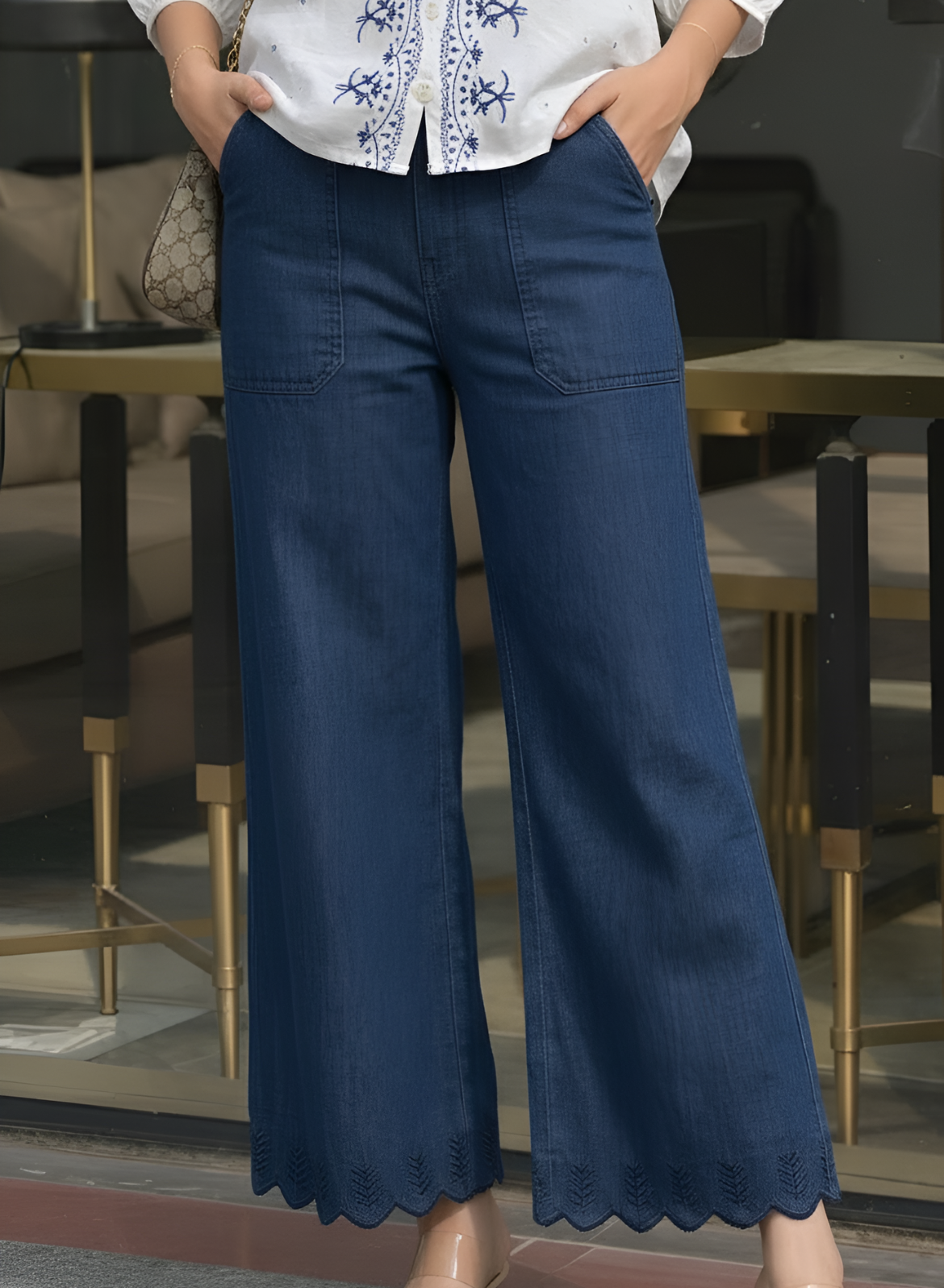 Navy Blue Embroidered Co-ord Set