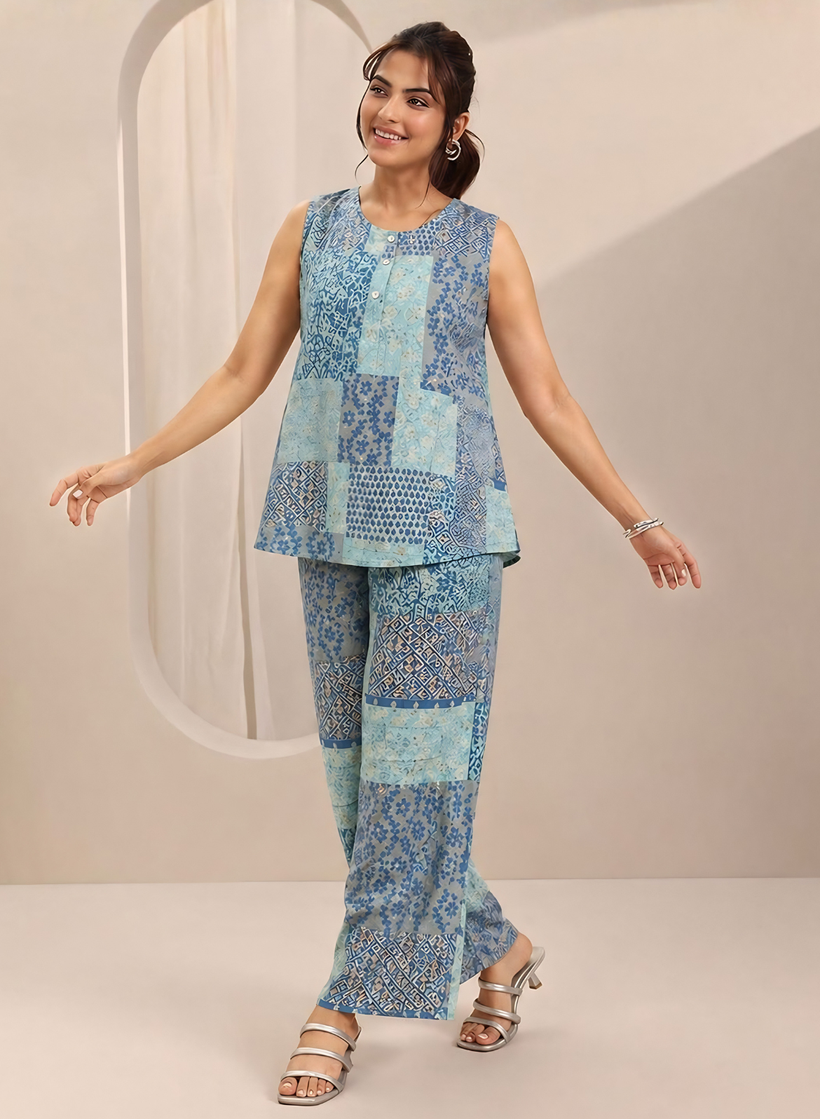 Blue Printed Co-ord Set