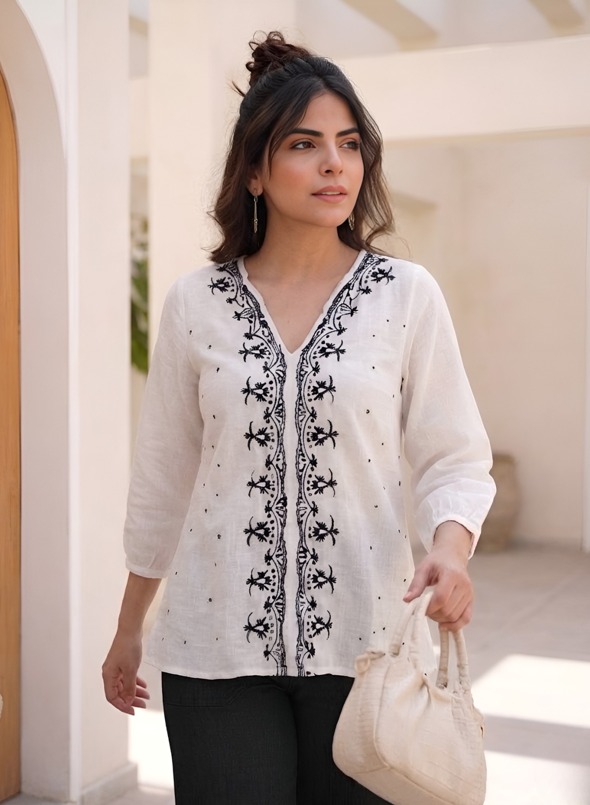 Black Embroidered Co-ord Set