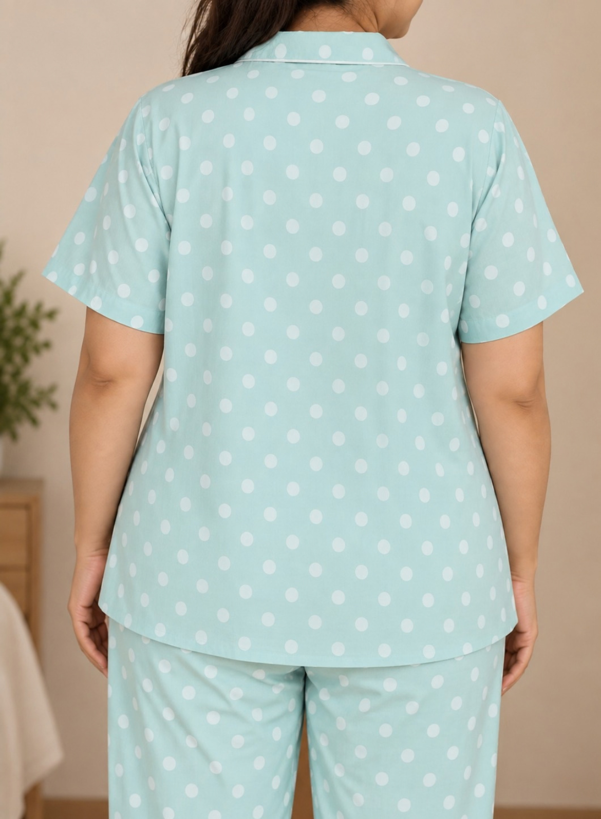 Pastel Green Polka Dot Pajama Set