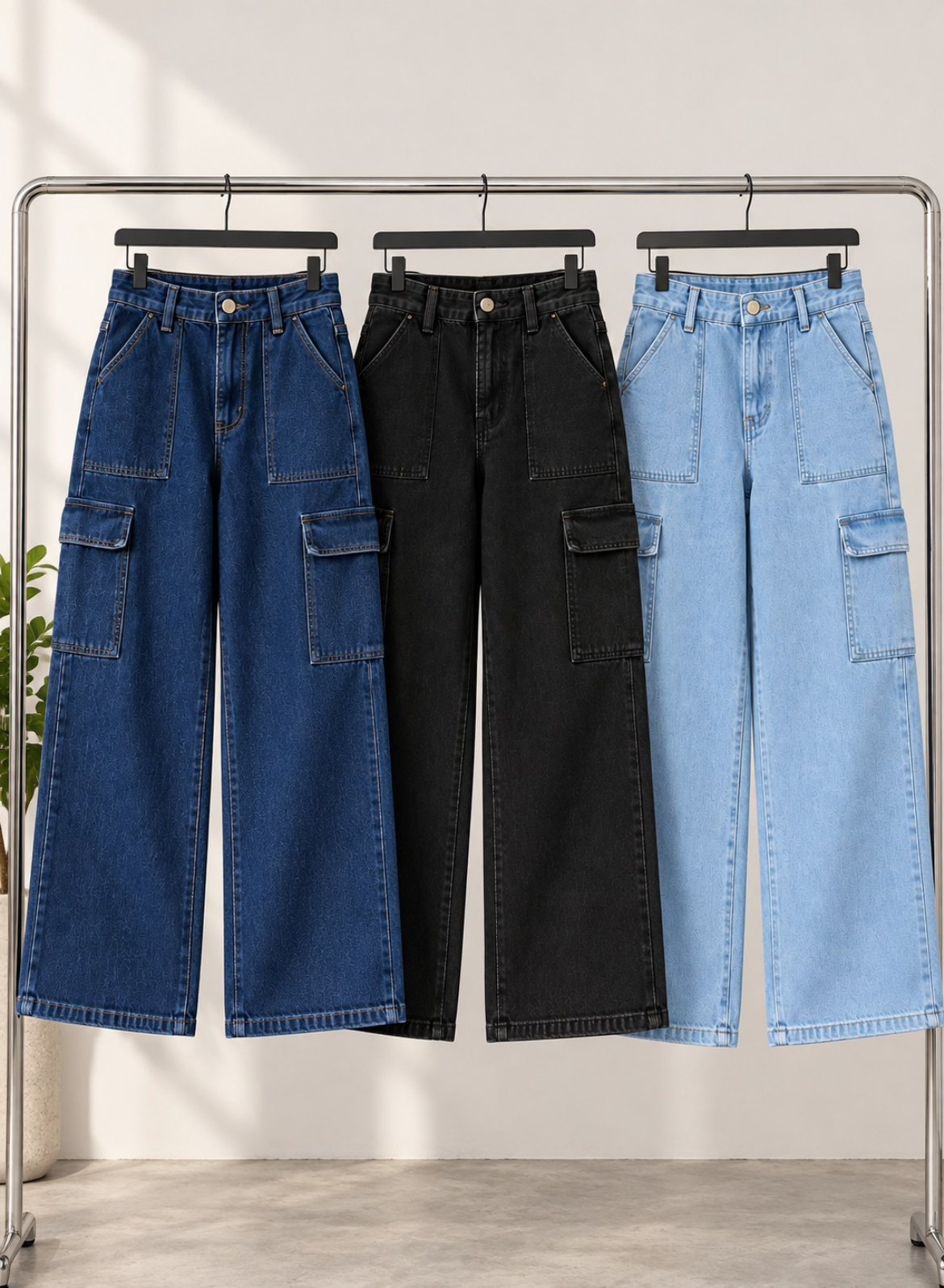 Pick Any 2 - Wide Leg Cargo Jeans