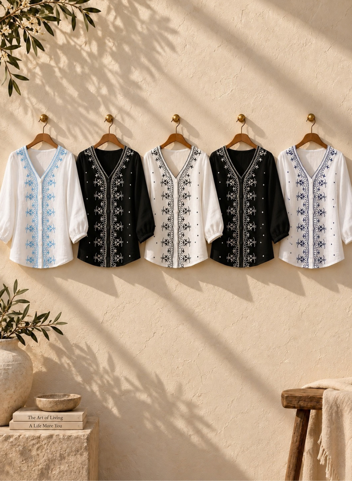 Pick Any 2 – Cotton Embroidered Tops For Women