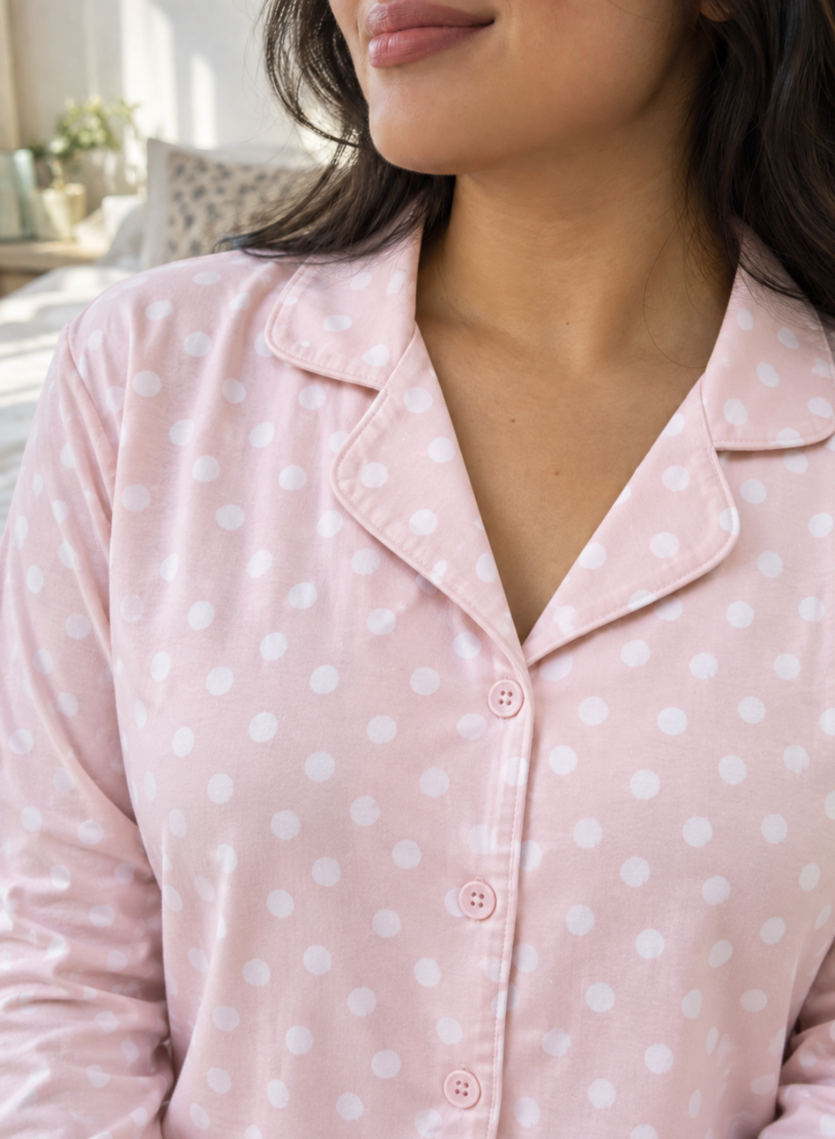 Pink Polka Dot Pajama Set