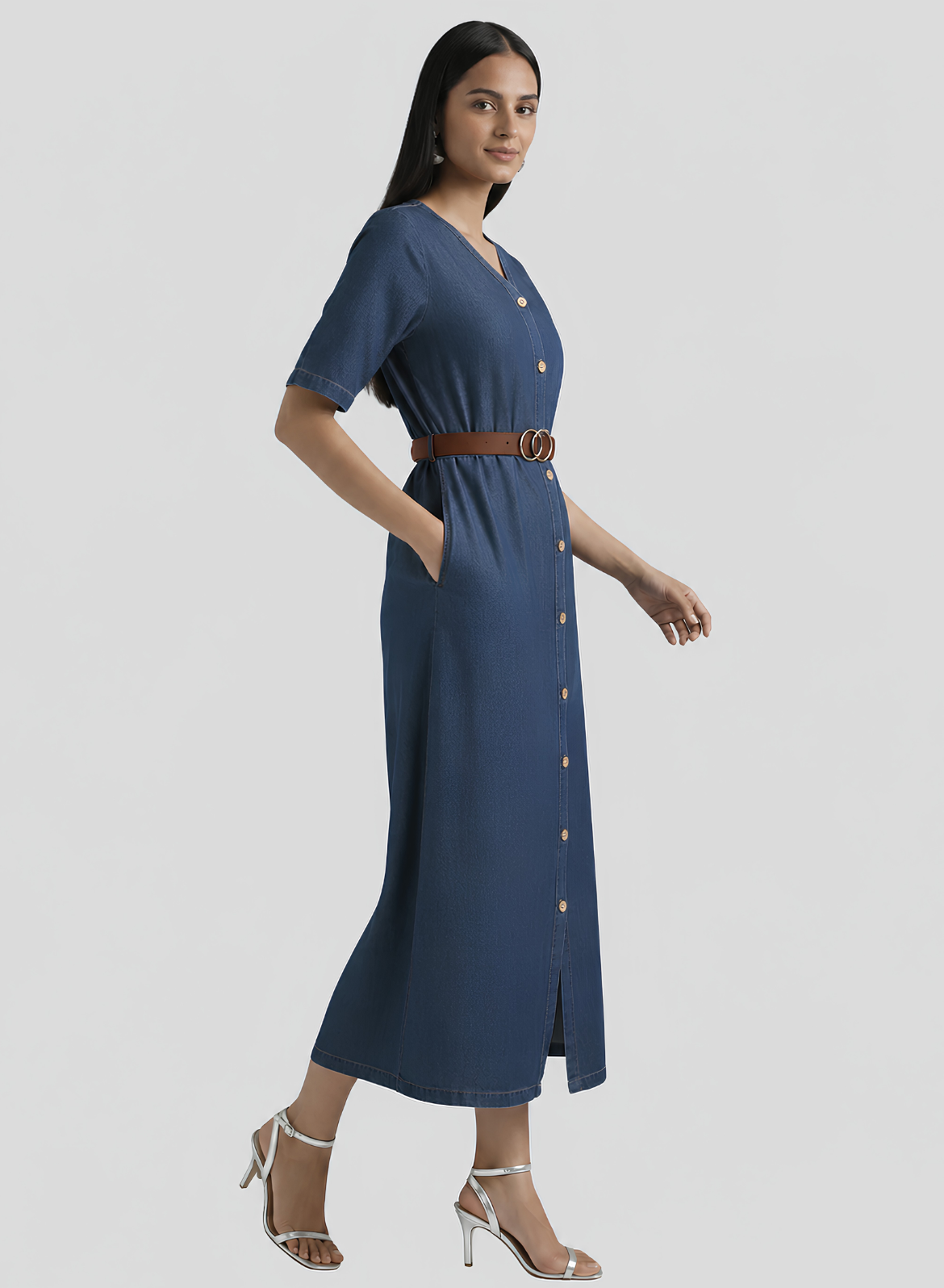 Navy Blue Denim Dress