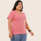 Pretty Pink Solid T-shirt for Women