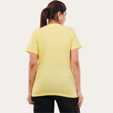 Lovely Lemon Solid V-Neck T-shirt for Women