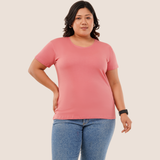 Pretty Pink Solid T-shirt for Women