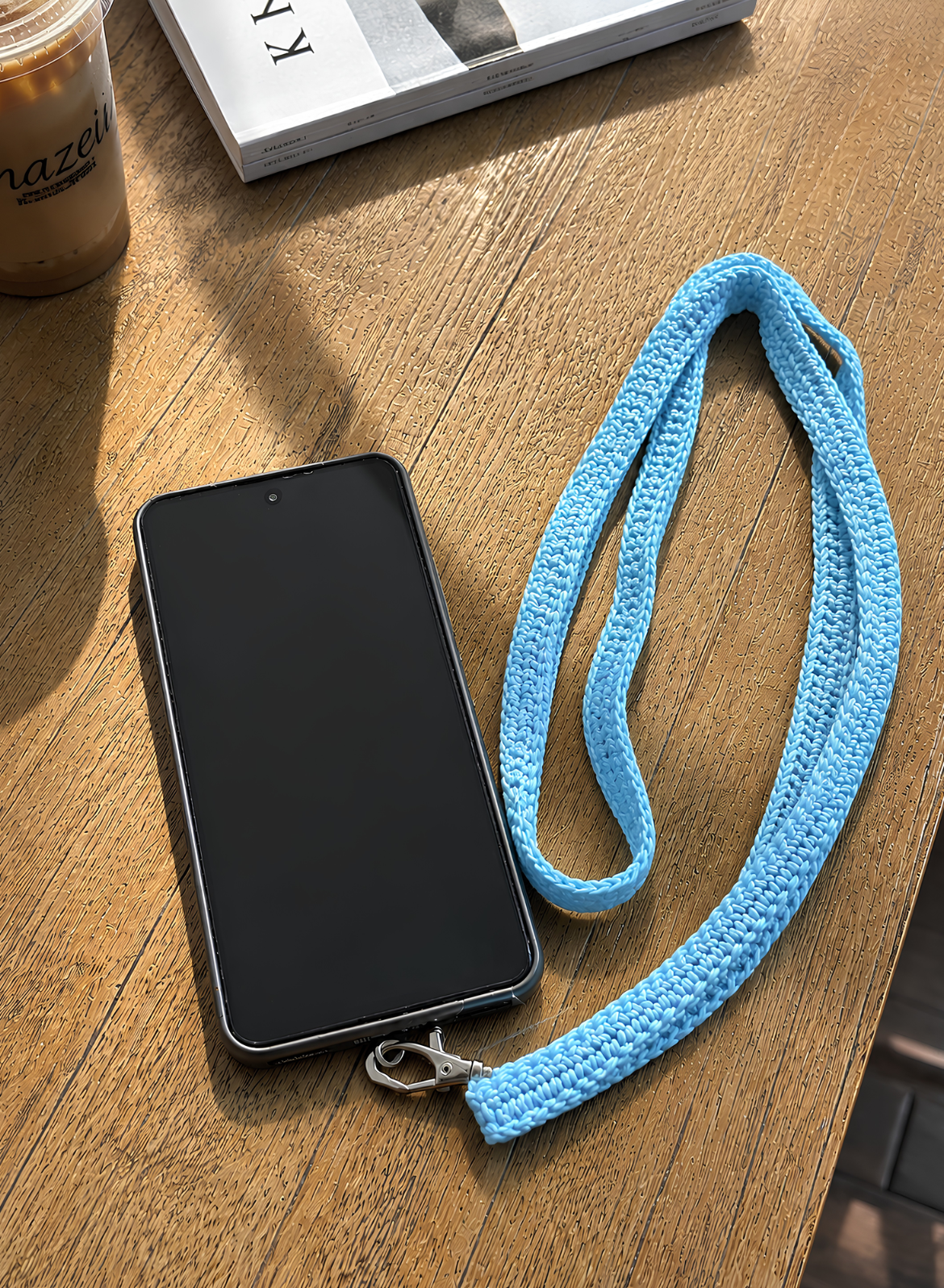 Handmade Crochet Phone Strap - Ocean Blue
