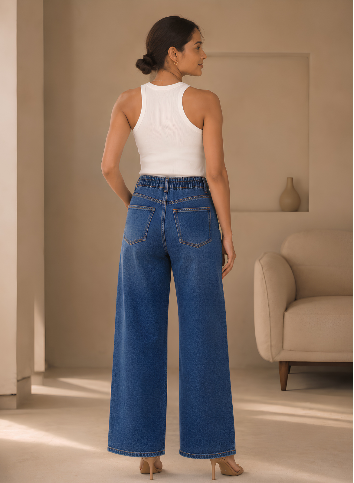 Classic Blue Wide Leg Jeans