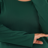 Gritty Green Full Sleeves Solid T-shirt for Women