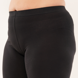Black Stretch Cotton Women Cycling Shorts