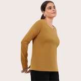 Rustic Charm Full Sleeves Solid T-shirt for Women