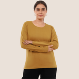 Rustic Charm Full Sleeves Solid T-shirt for Women