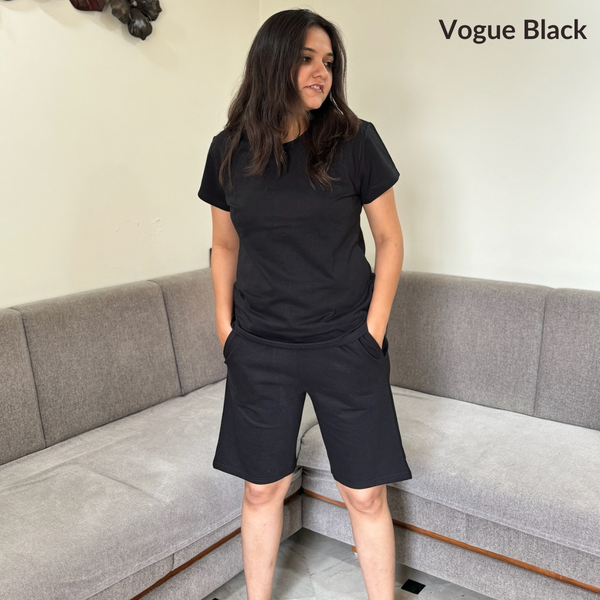 Vogue Black Shorts Set