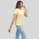Lovely Lemon Solid T-shirt for Women
