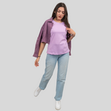 Lavish Lilac Solid T-shirt for Women