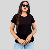 Round O Clock Bold Black Tshirt for Women