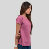 Powerful Pink Solid T-shirt for Women