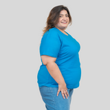 Trendy Turquoise Plus Size T-shirt for Women
