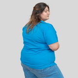 Trendy Turquoise Plus Size T-shirt for Women