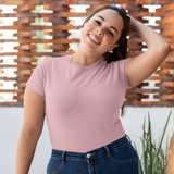 Pink Plain Plus Size Tshirt for Women