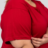 Magnetic Maroon Plus Size T-shirt for Women
