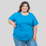 Trendy Turquoise Plus Size T-shirt for Women