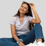 Round O Clock Fog Gray Tshirt for Women