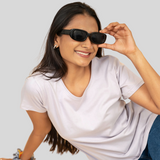 Round O Clock Fog Gray Tshirt for Women