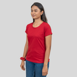 Magnetic Maroon Solid T-shirt for Women