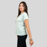 Glossy Green T-shirt for Women