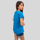 Trendy Turquoise Solid T-shirt for Women