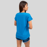 Trendy Turquoise Solid T-shirt for Women
