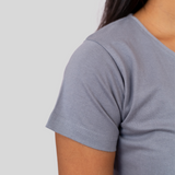 half sleeves plain grey t shirt womens