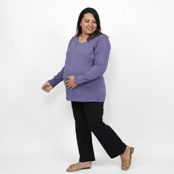 Lively Lilac Maternity Full Sleeves T-Shirt