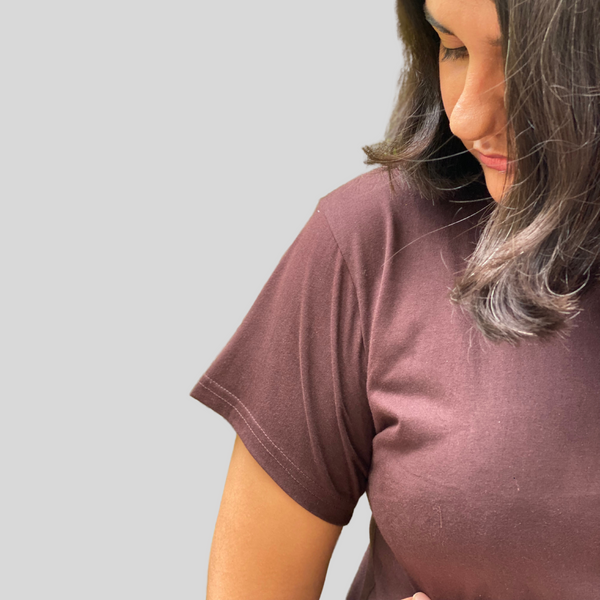 Cocoa Coffee Plain Plus Size Tshirt for Women