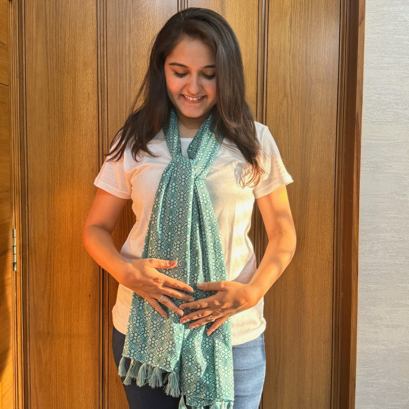 Summer Breezy Green Cotton Scarf