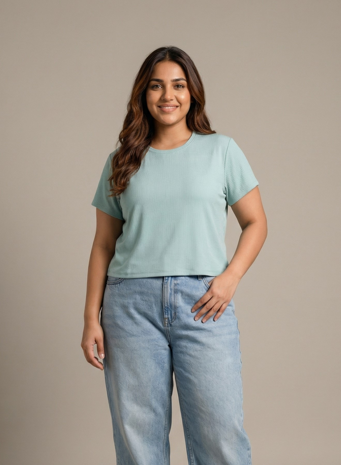 Palm Paradise Ribbed Crop Top