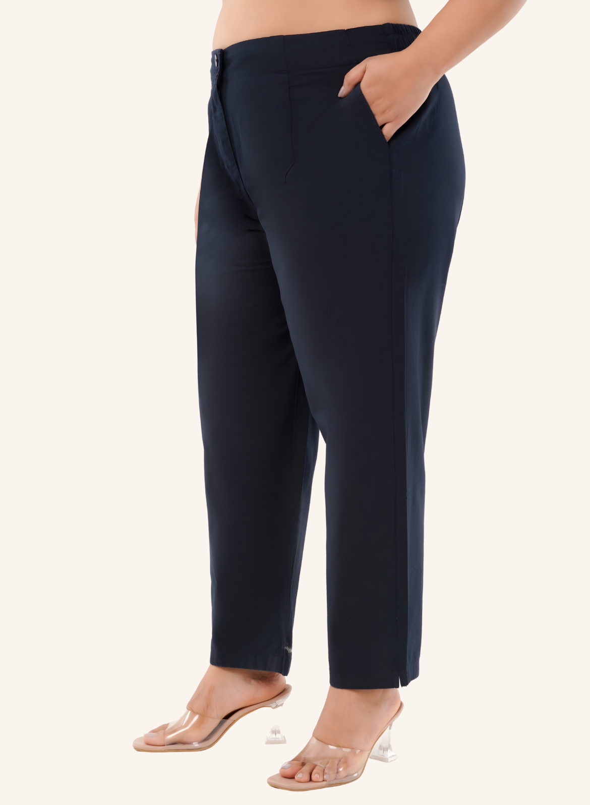 Navy Easy Cotton-Linen Pants