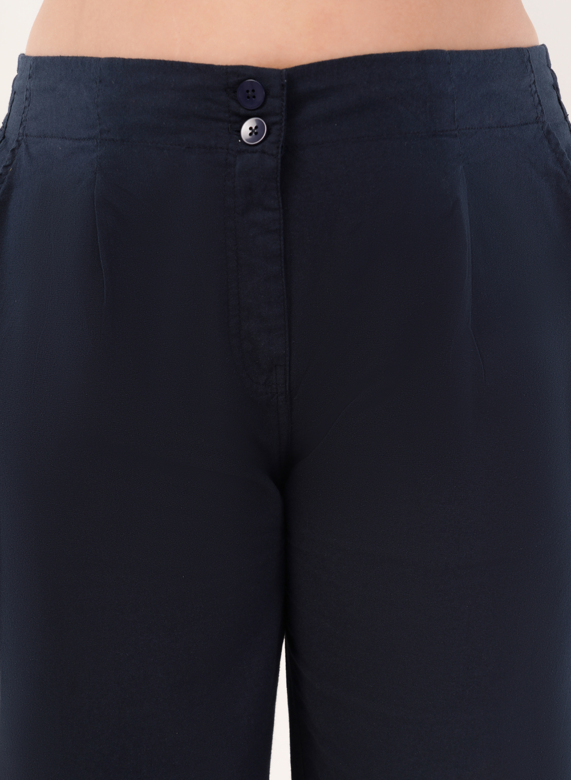 Navy Easy Cotton-Linen Pants