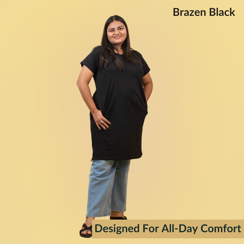 Brazen Black Hip Covering T-shirt