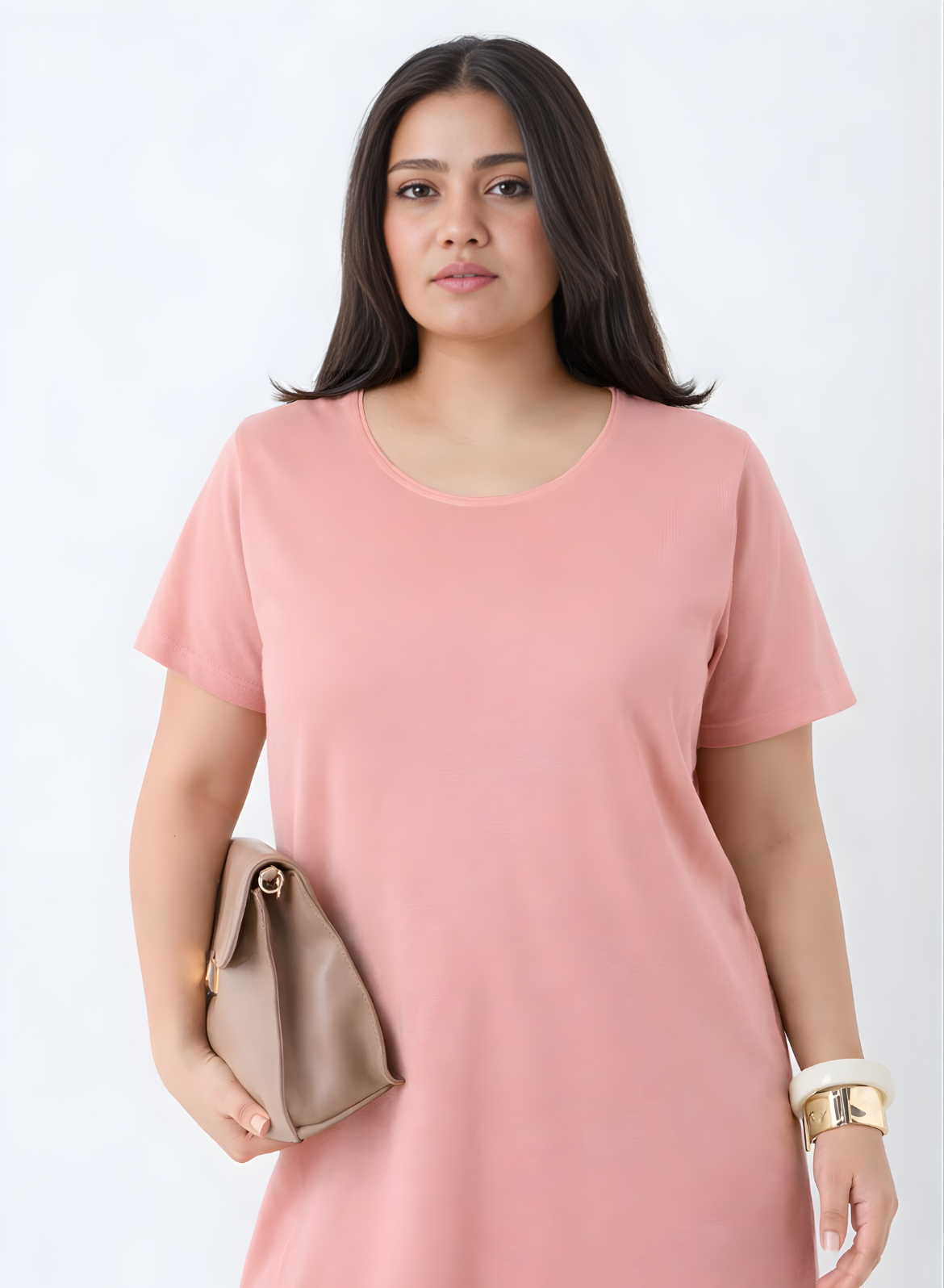 Plush Peach Tshirt Dress