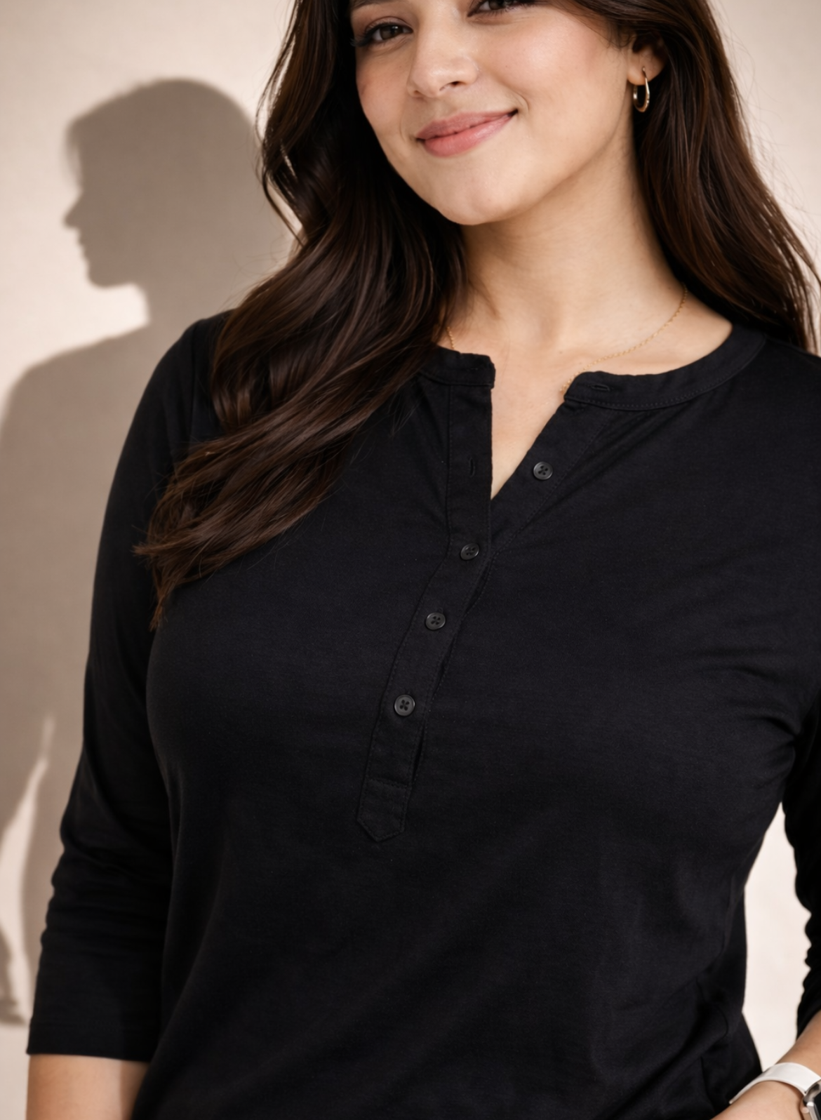 Classic Black Cotton Short Kurti – Brazen Black