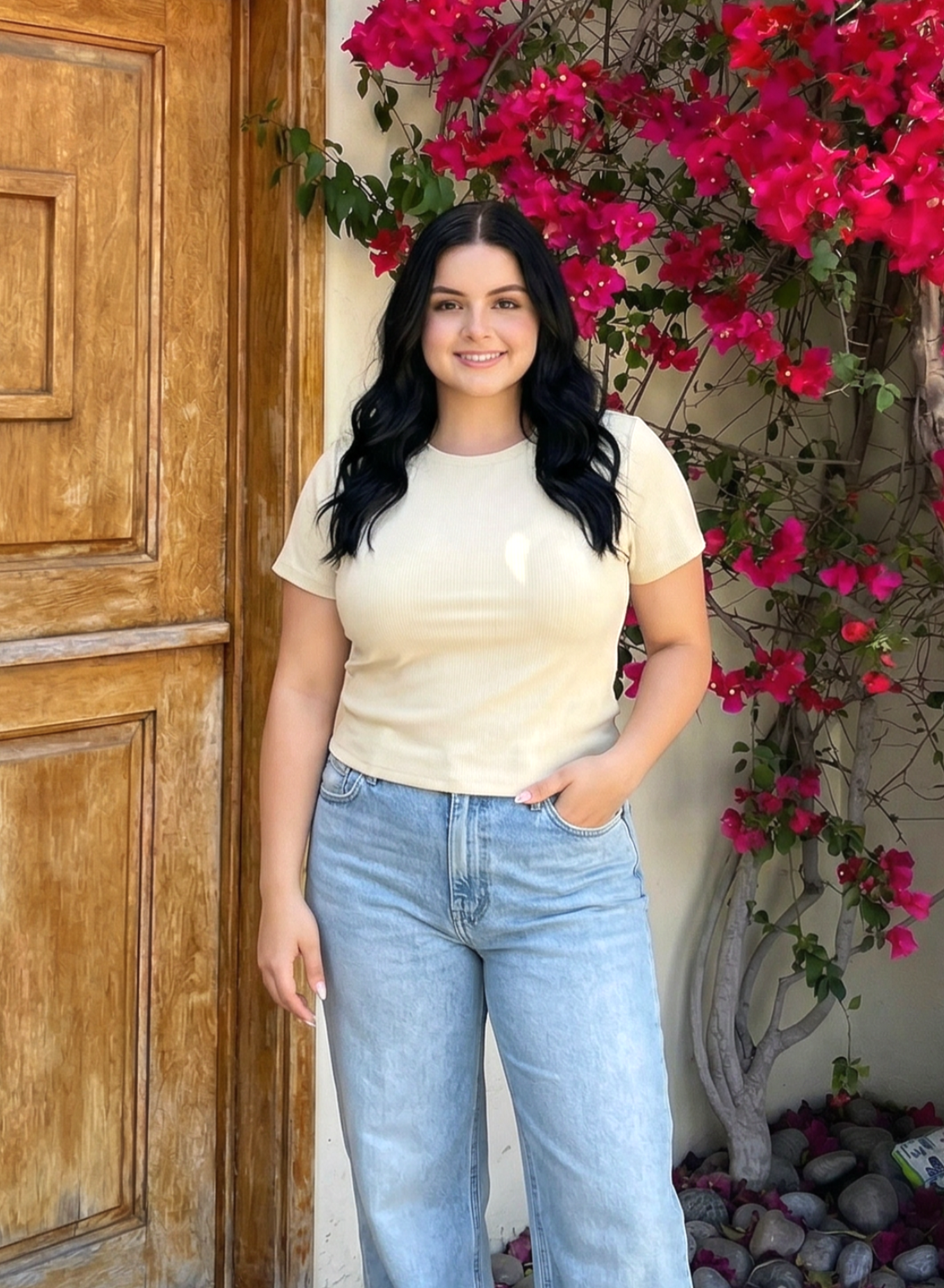 Creamy Ivory Ribbed Crop Top