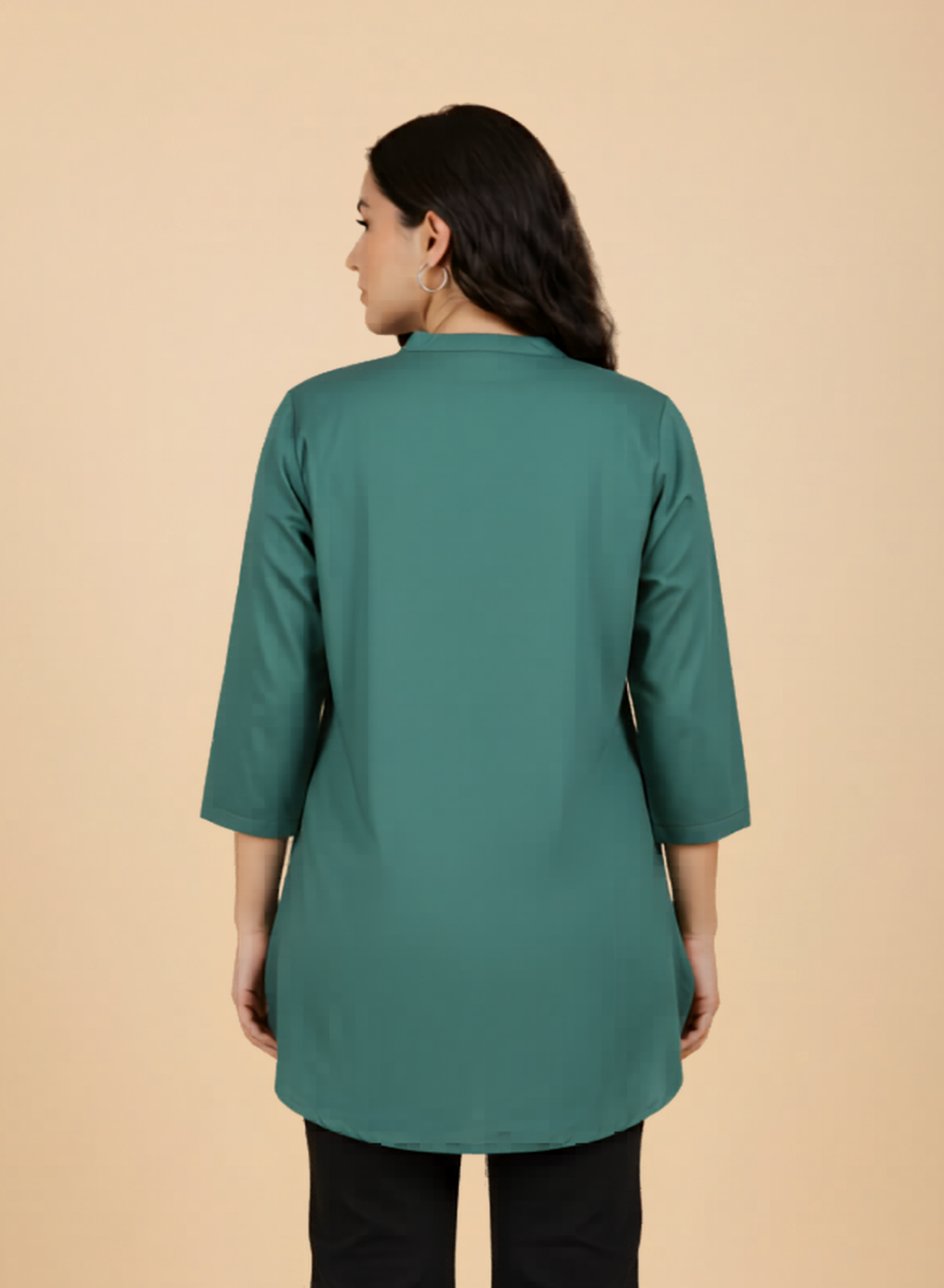 Casual Cotton Kurti Top for Jeans - Silky Green