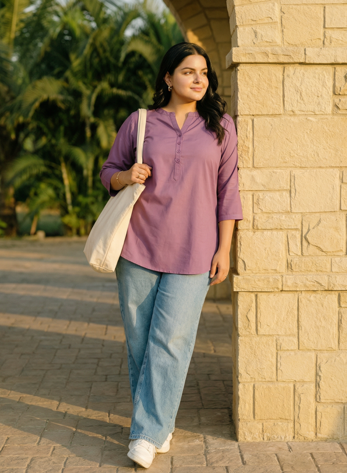 Stylish Cotton Kurti for Girls – Plum Orchid