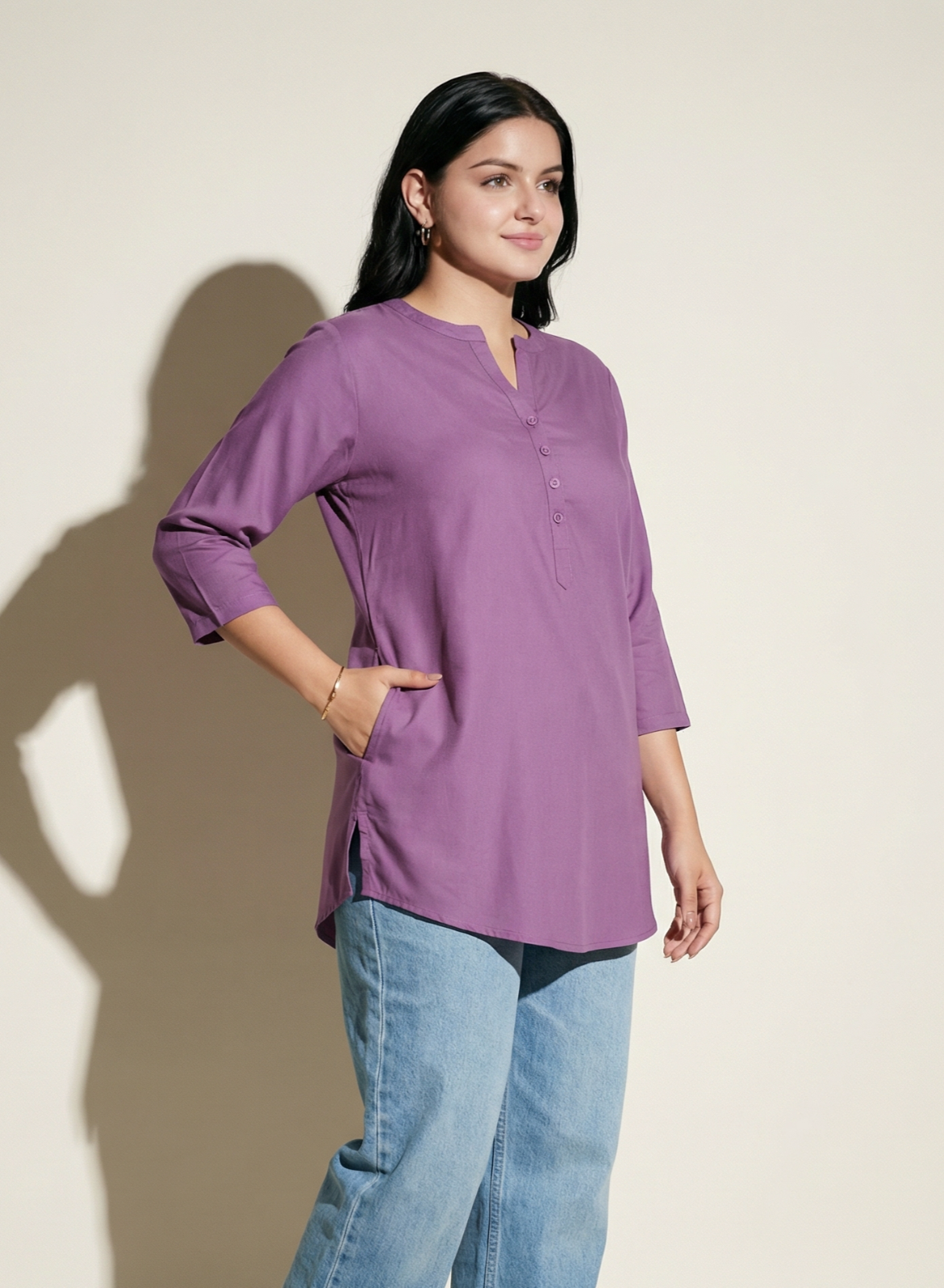 Stylish Cotton Kurti for Girls – Plum Orchid